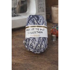 Sock It To Me Harlequin Sock Yarn 50g Superwash Wool Italy Gray White